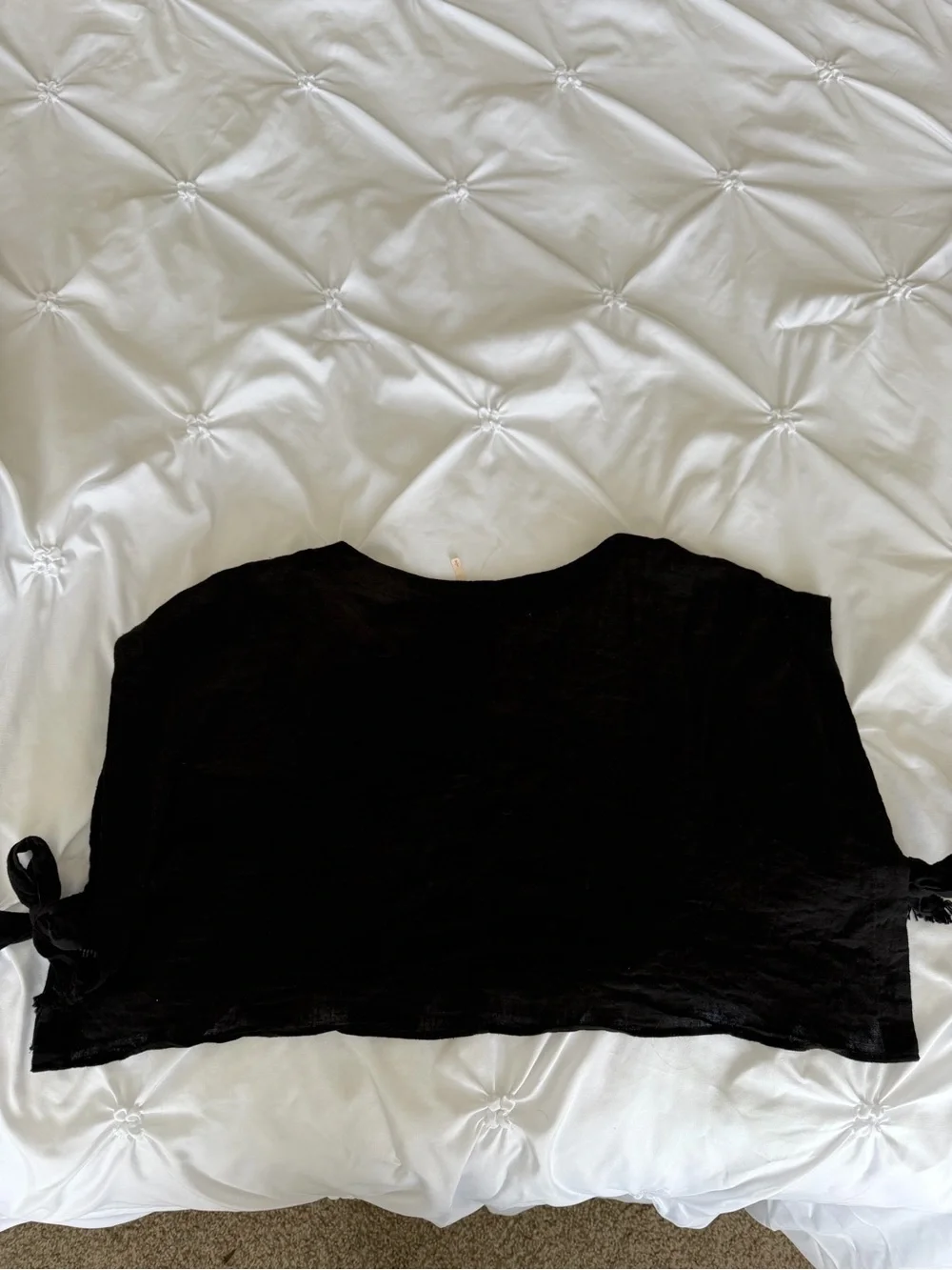 Free People Black Tie-Sleeve Tank Top